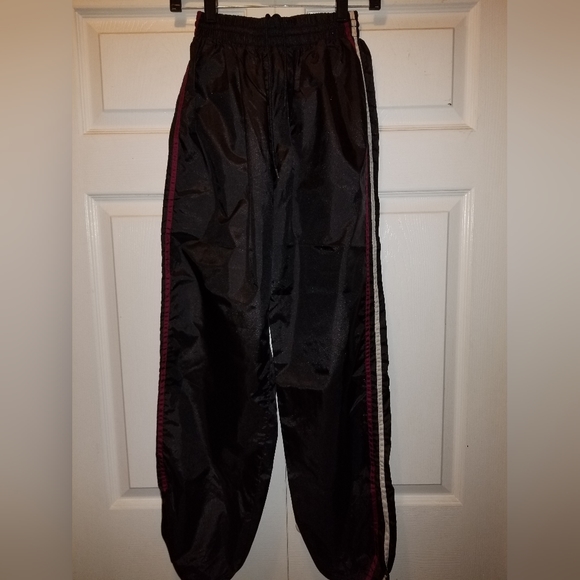 Windbreaker Pants, ECC, Small, Black w/ White & Maroon Stripes (See description) - Picture 4 of 5